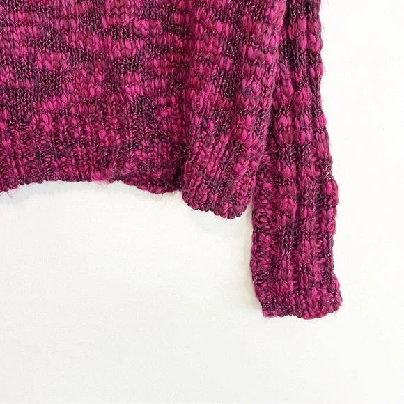 BOGO! Ramy Brook James Sweater Pink Metallic Wool Alpaca Size XS - Picture 4 of 8